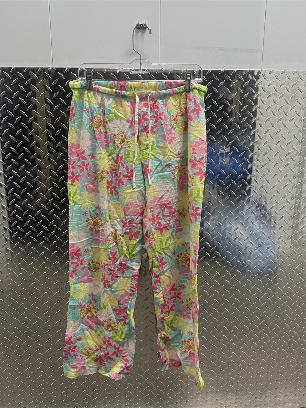 Lilly Pulitzer Pink Green Blue Floral Cotton Pajama Pants